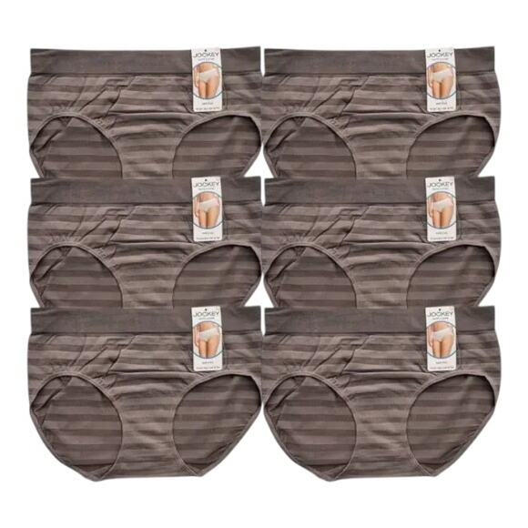 Lot 6 Jockey Brown Matte & Shine Seamsfree Hipster, US6 - Picture 1 of 7